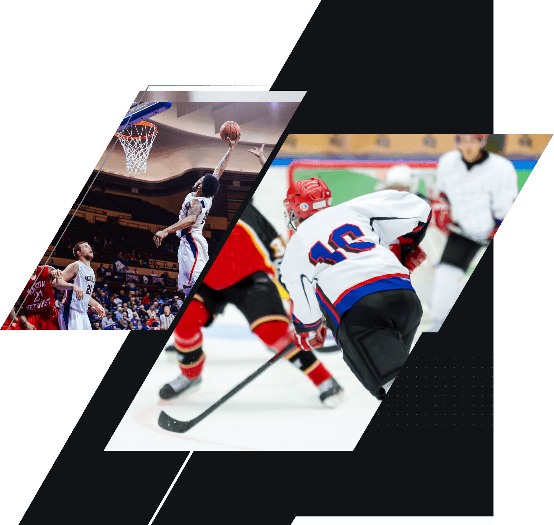 Image of basketball and hockey player