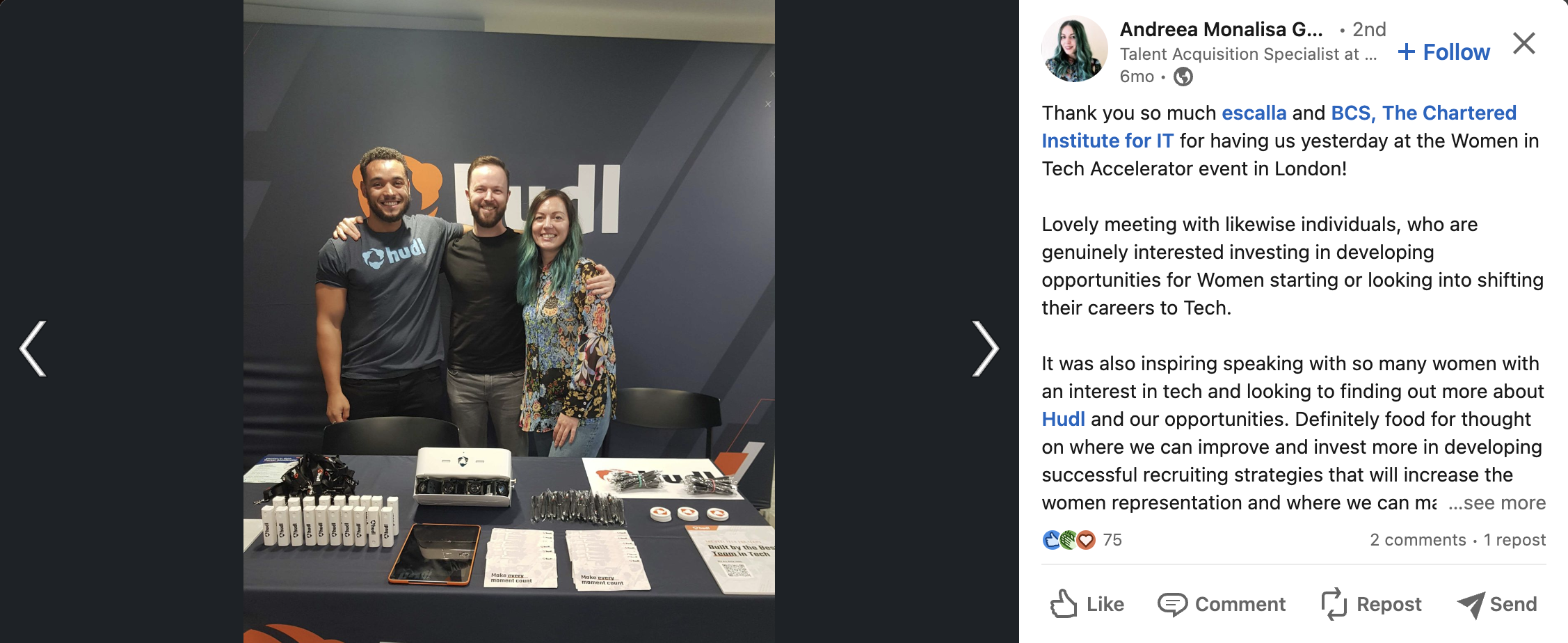 Hudl employees at the Women in Tech Accelerator event